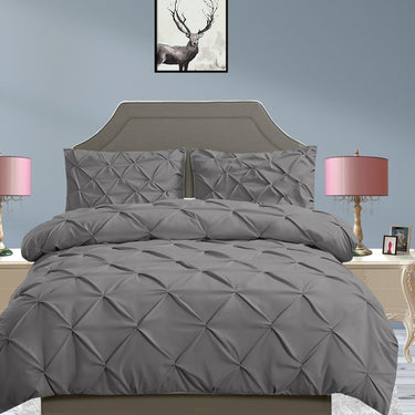 Diamond Pintuck Duvet Cover Pillow Case Set in Full Size